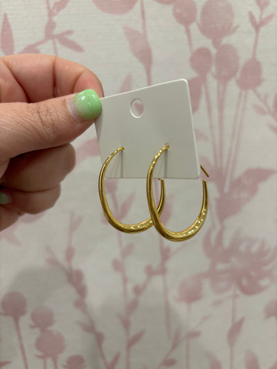 Gold Open Hoop Earrings