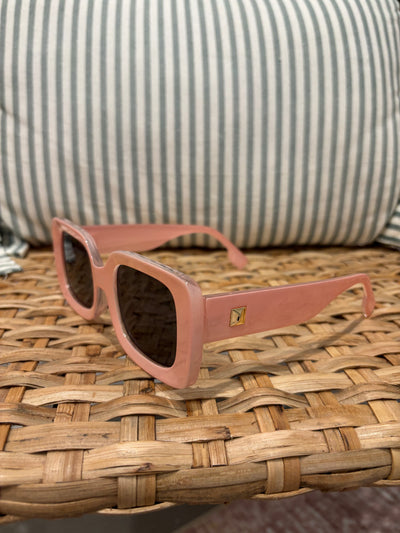 Retro Rectangle Frame Sunglasses | Light Brown