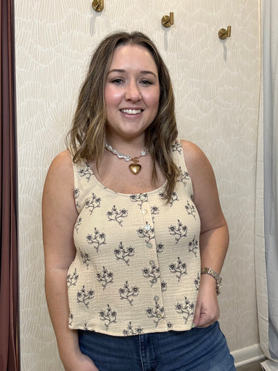  Floral Gauze Top