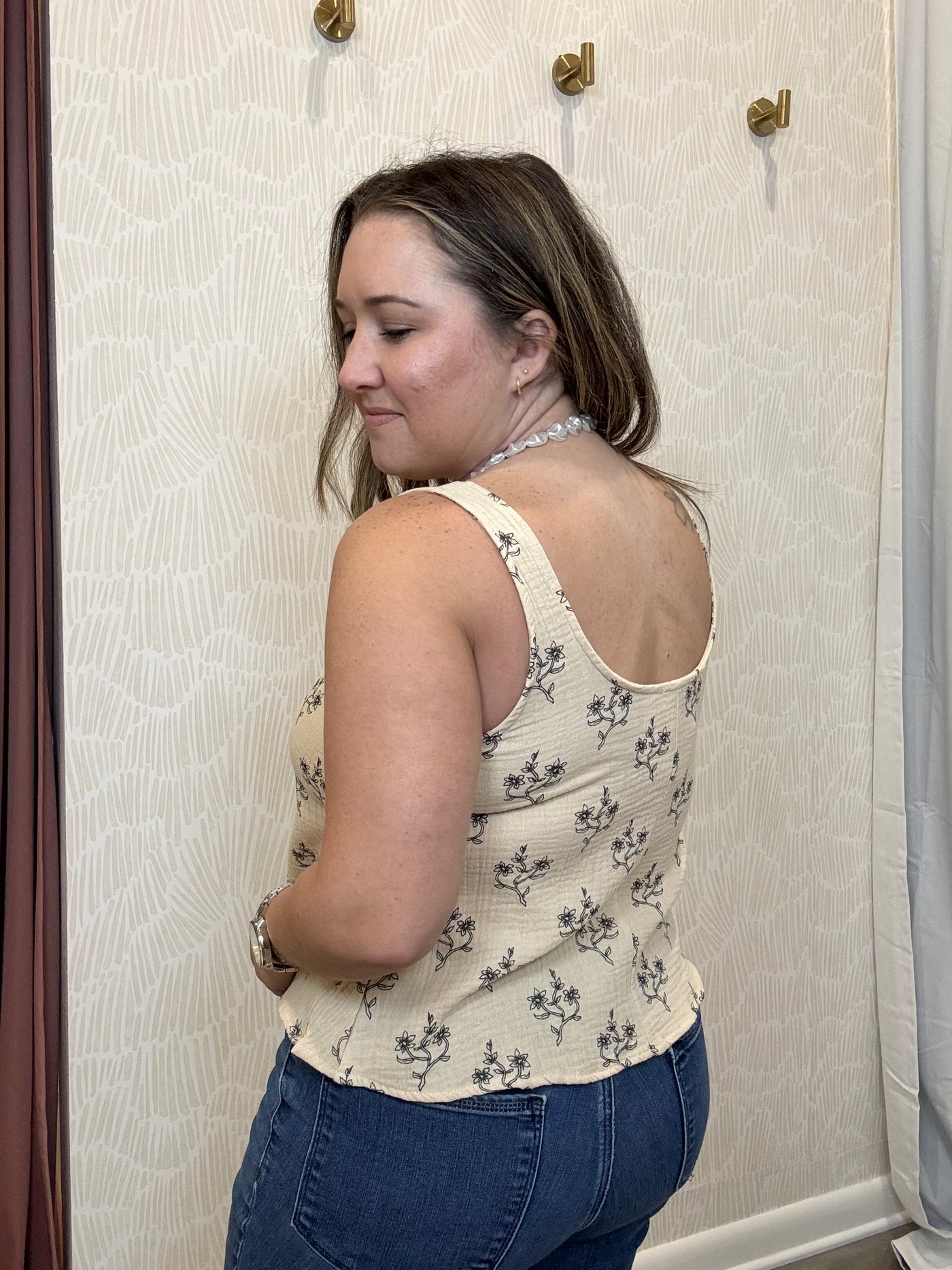  Floral Gauze Top