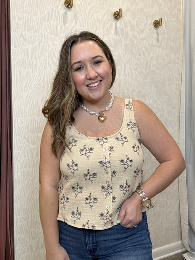  Floral Gauze Top