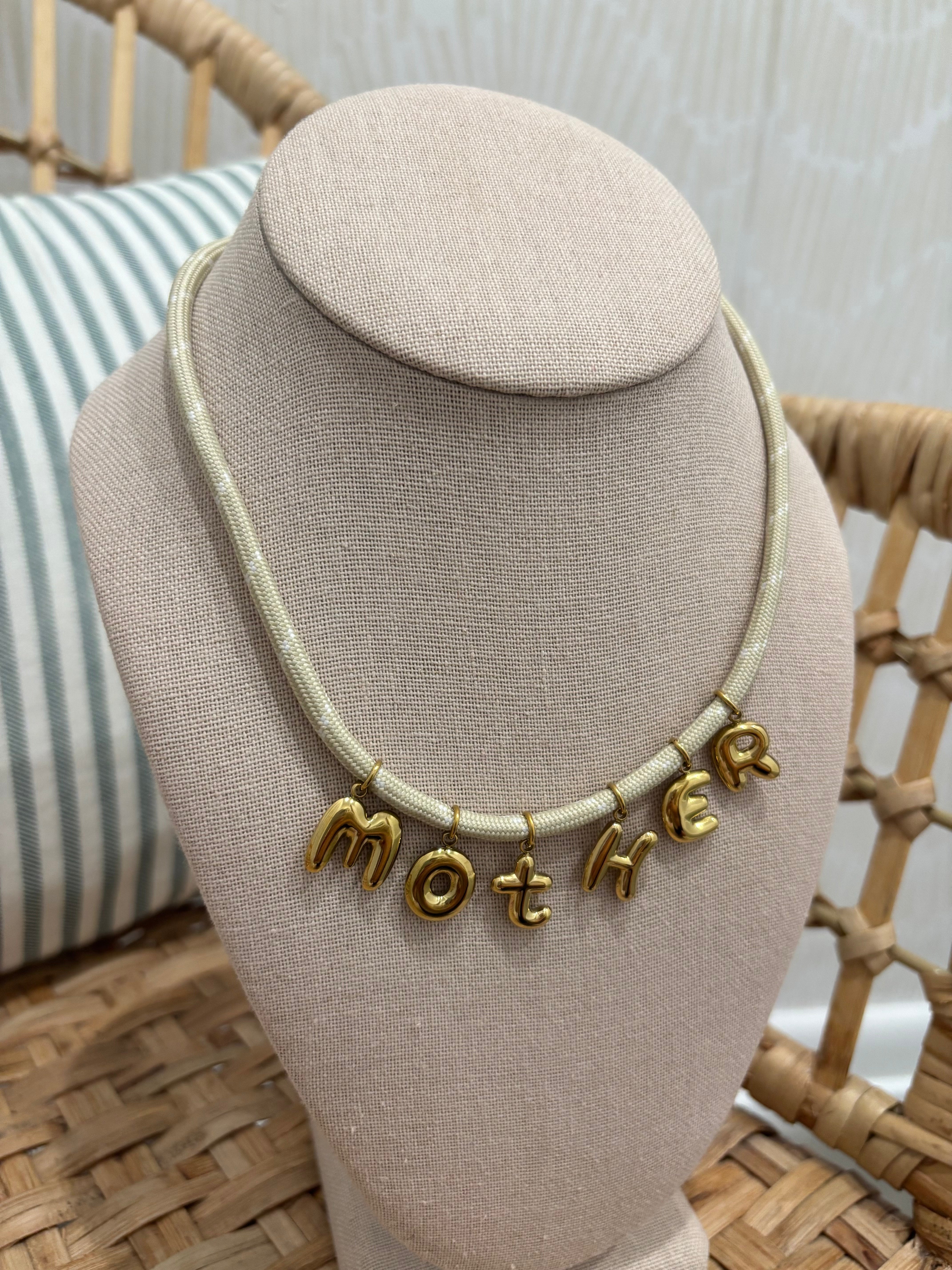 Corded Mother Necklace - White