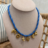 Corded Mother Necklace - Blue