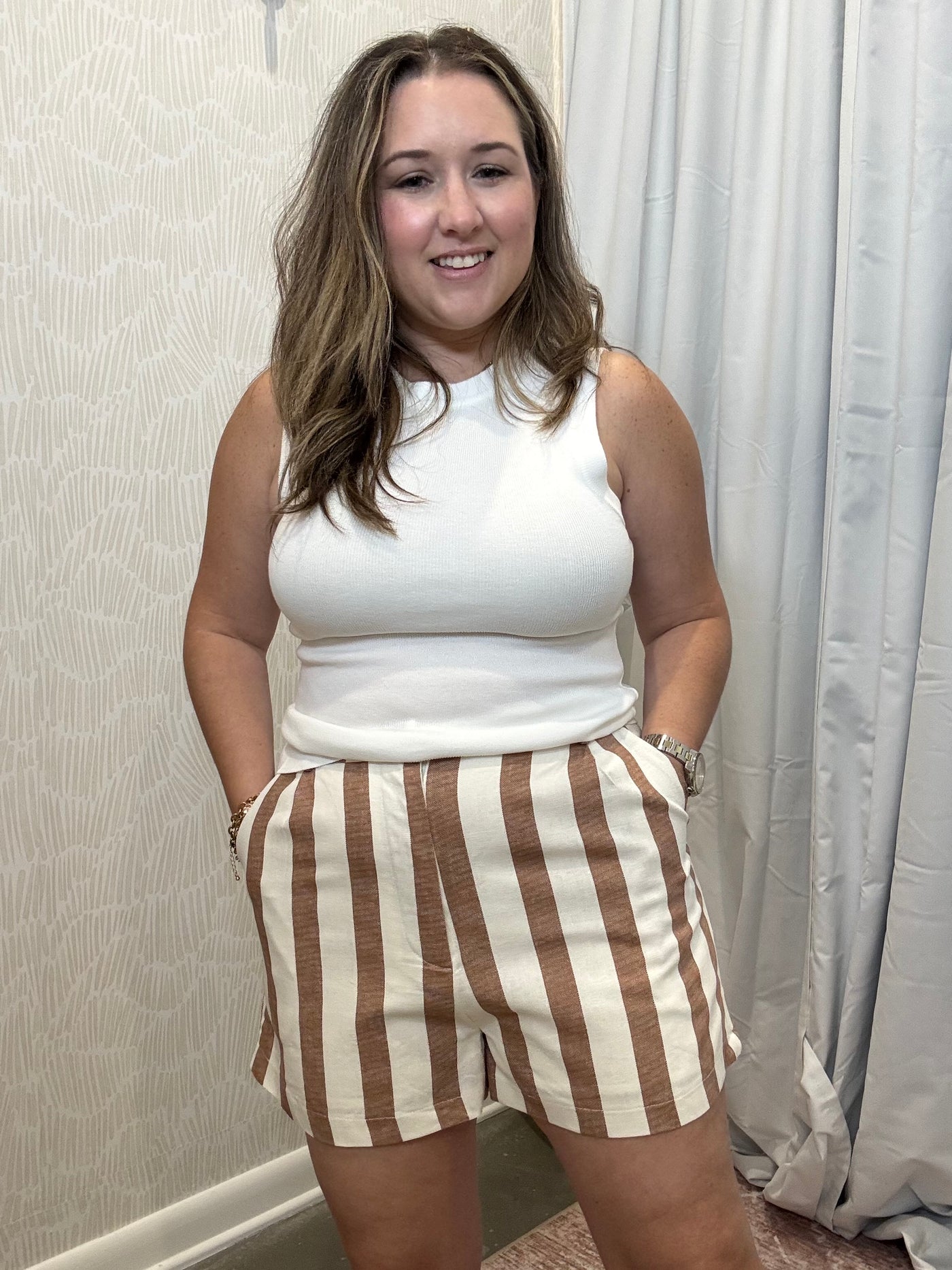 Striped Linen Shorts
