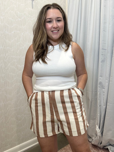 Striped Linen Shorts