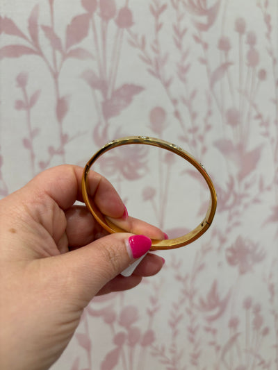 Rhinestone Bangle Bracelet | Gold