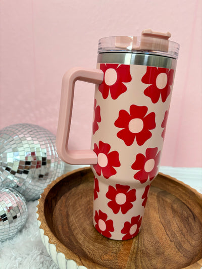 Pink Flower 40oz Tumbler