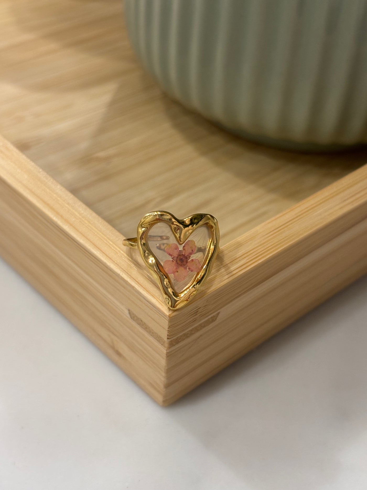 Free Floral Heart Adjustable Ring