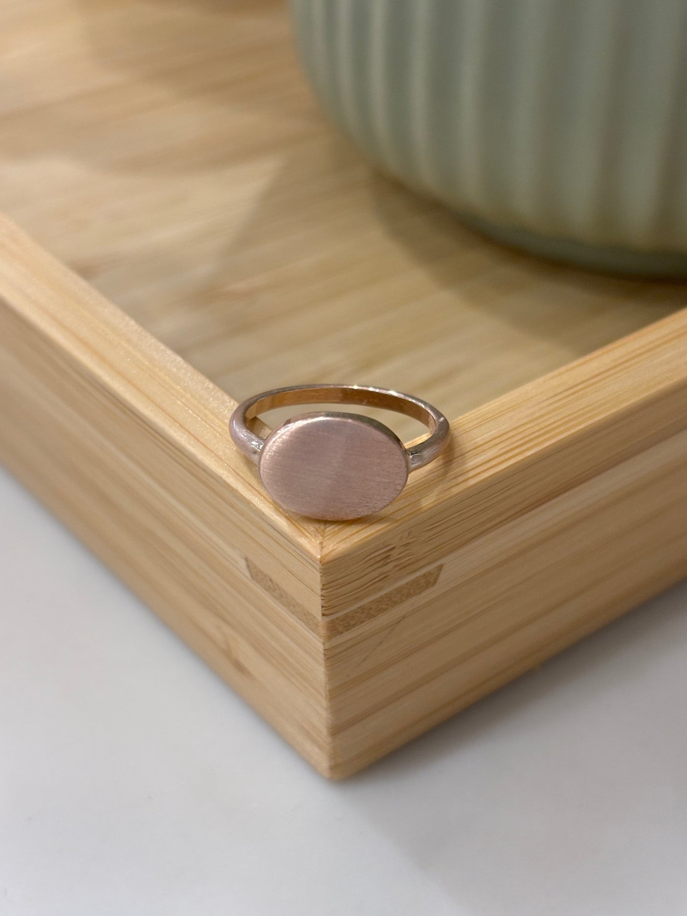 Flat Oval Emblem Ring