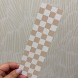 Checkered Bookmark - Tan & White