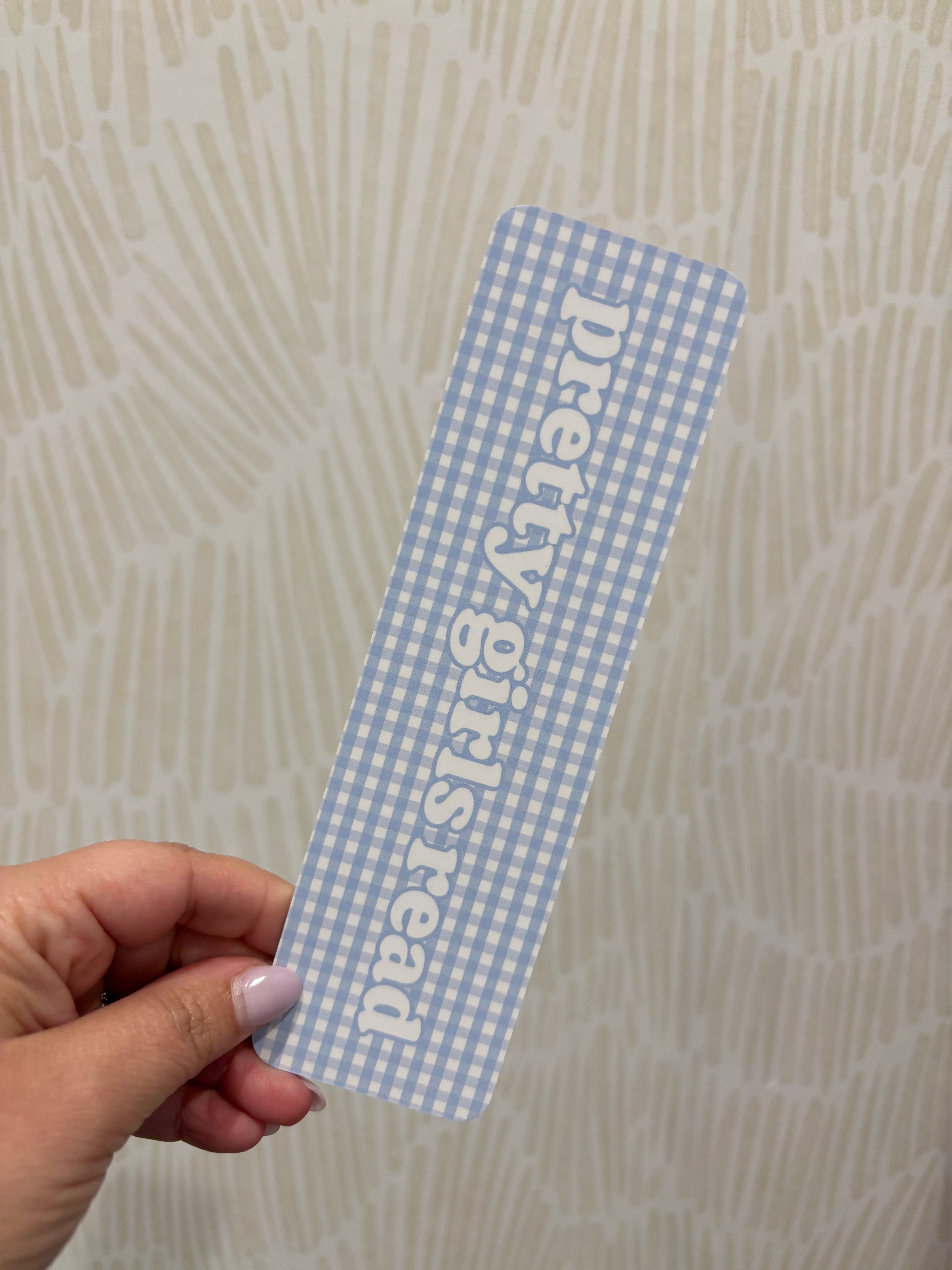 Blue Gingham Pretty Girl Read