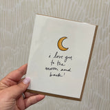 Moon and Back Greeting Card