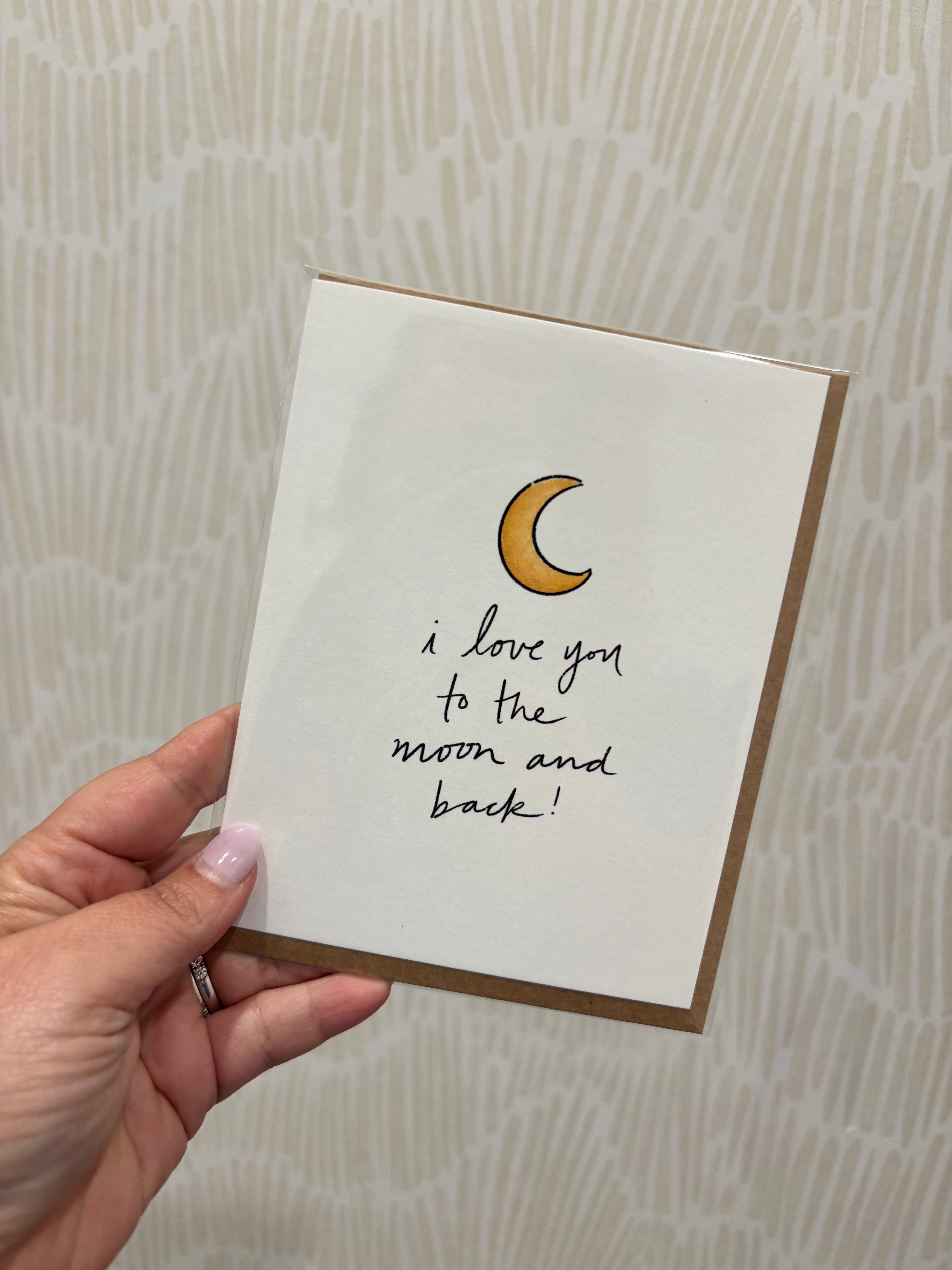 Moon and Back Greeting Card