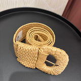 Stretchable Raffia Belt | Tan