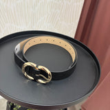Gold Buckle Suede Belt | Black