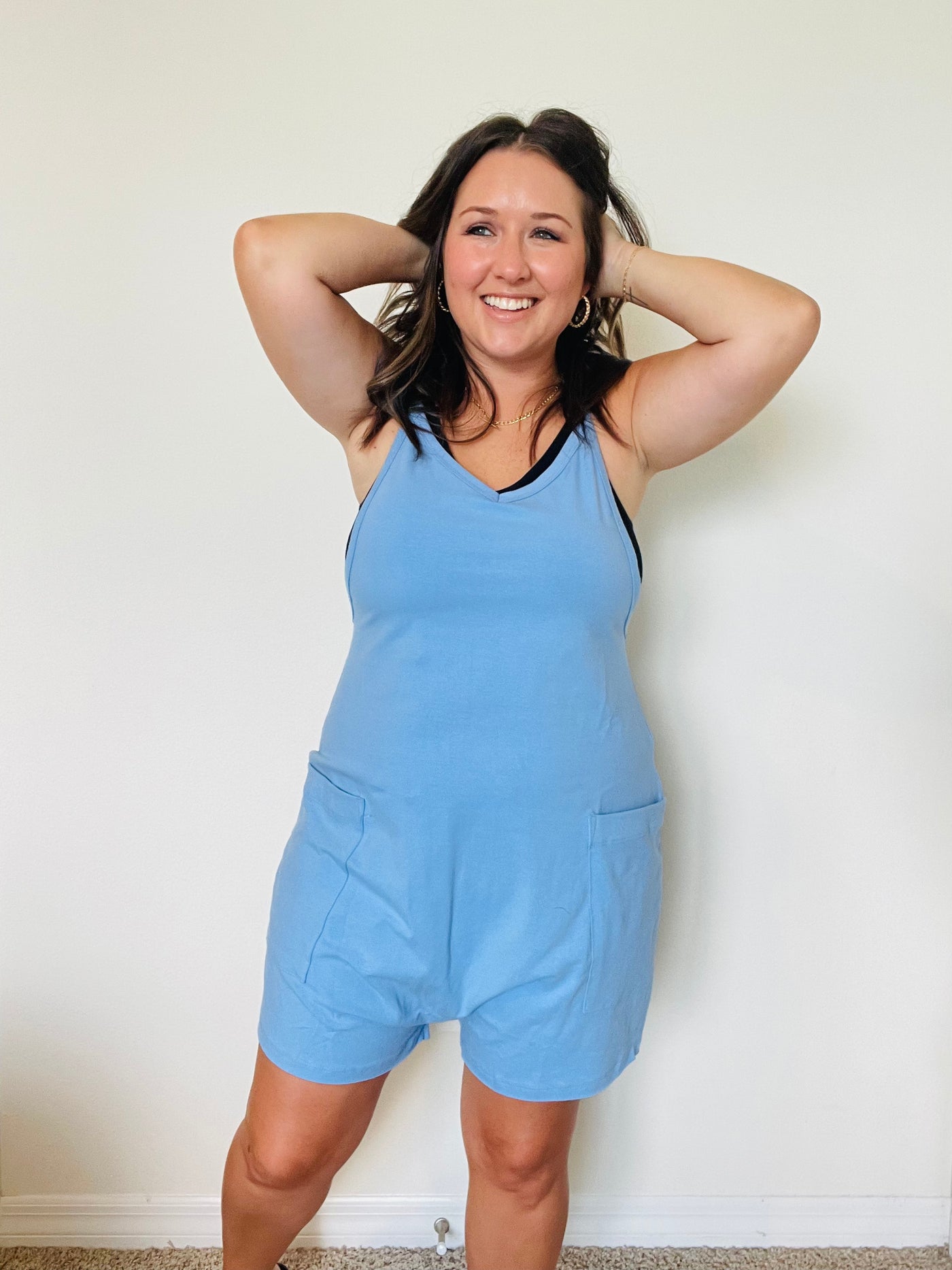 Relaxed Jersey Romper | Blue
