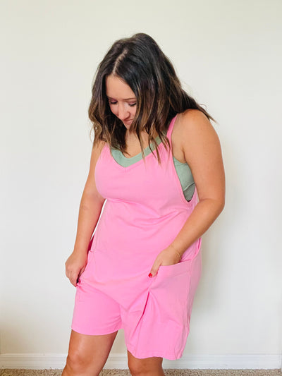 Relaxed Jersey Romper | Pink