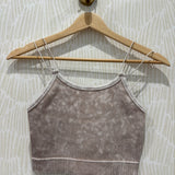 Ribbed Seamless Double Strap Brami | Ash Mocha
