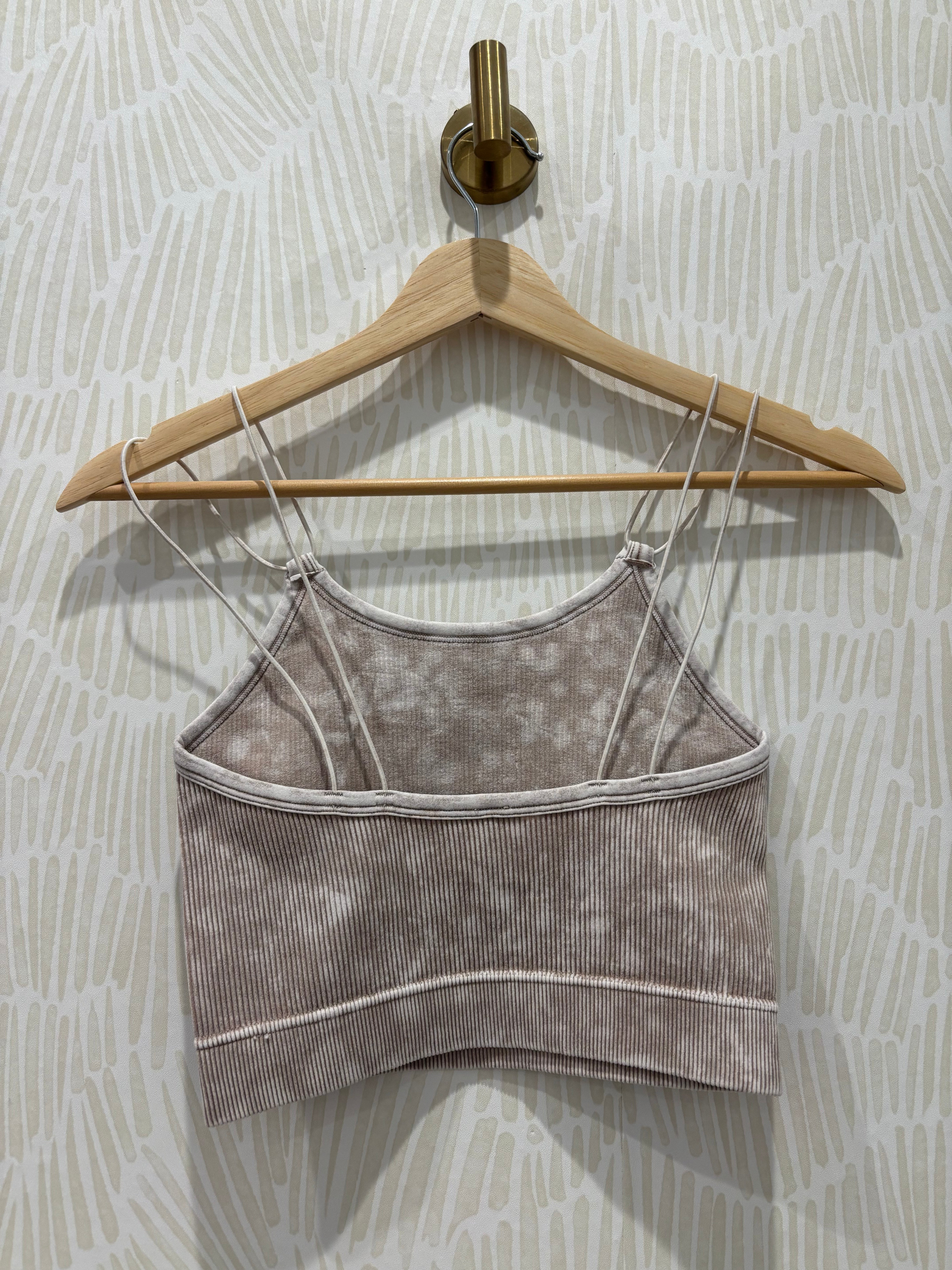 Ribbed Seamless Double Strap Brami | Ash Mocha