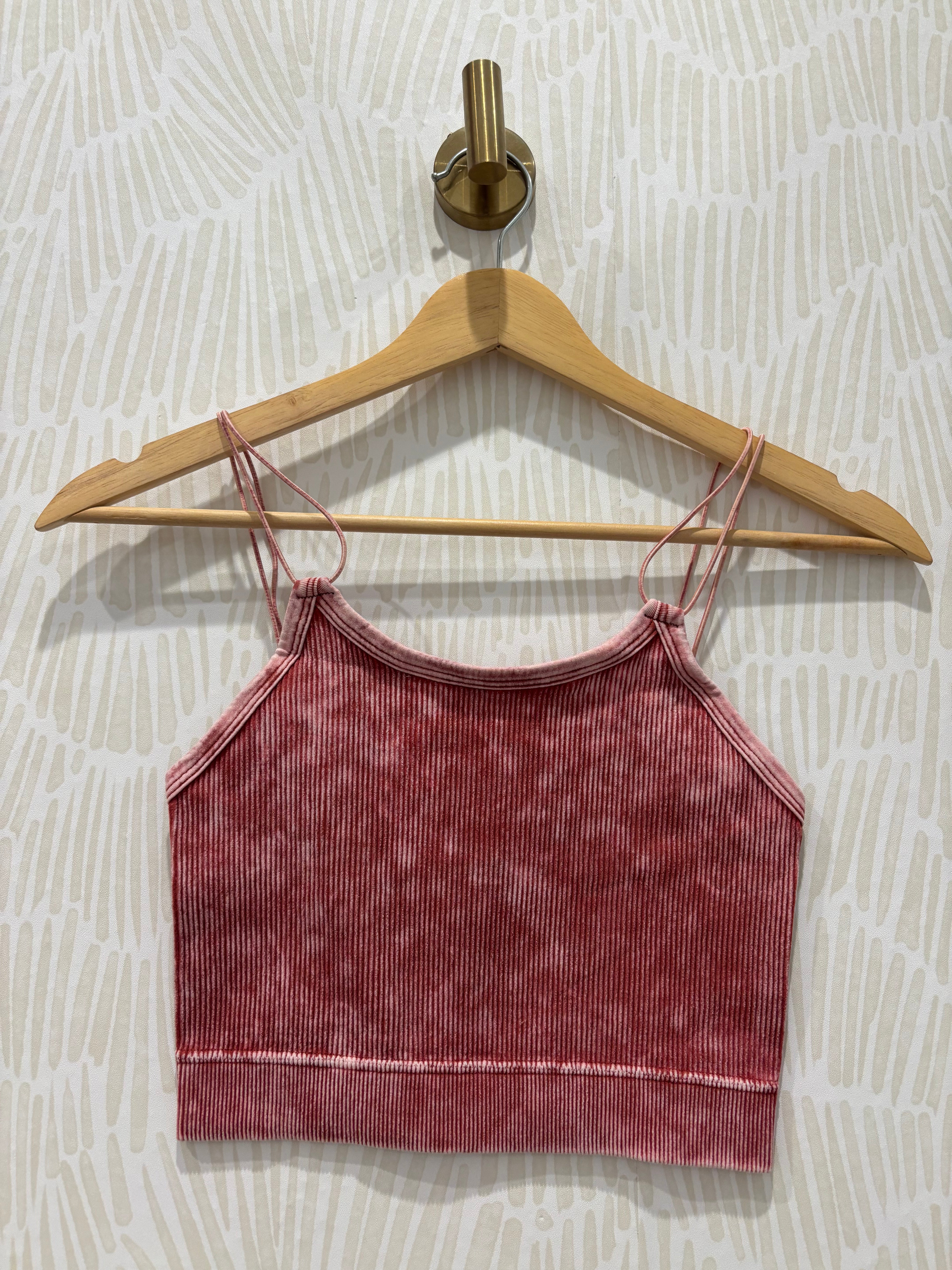 Ribbed Seamless Double Strap Brami | Rust