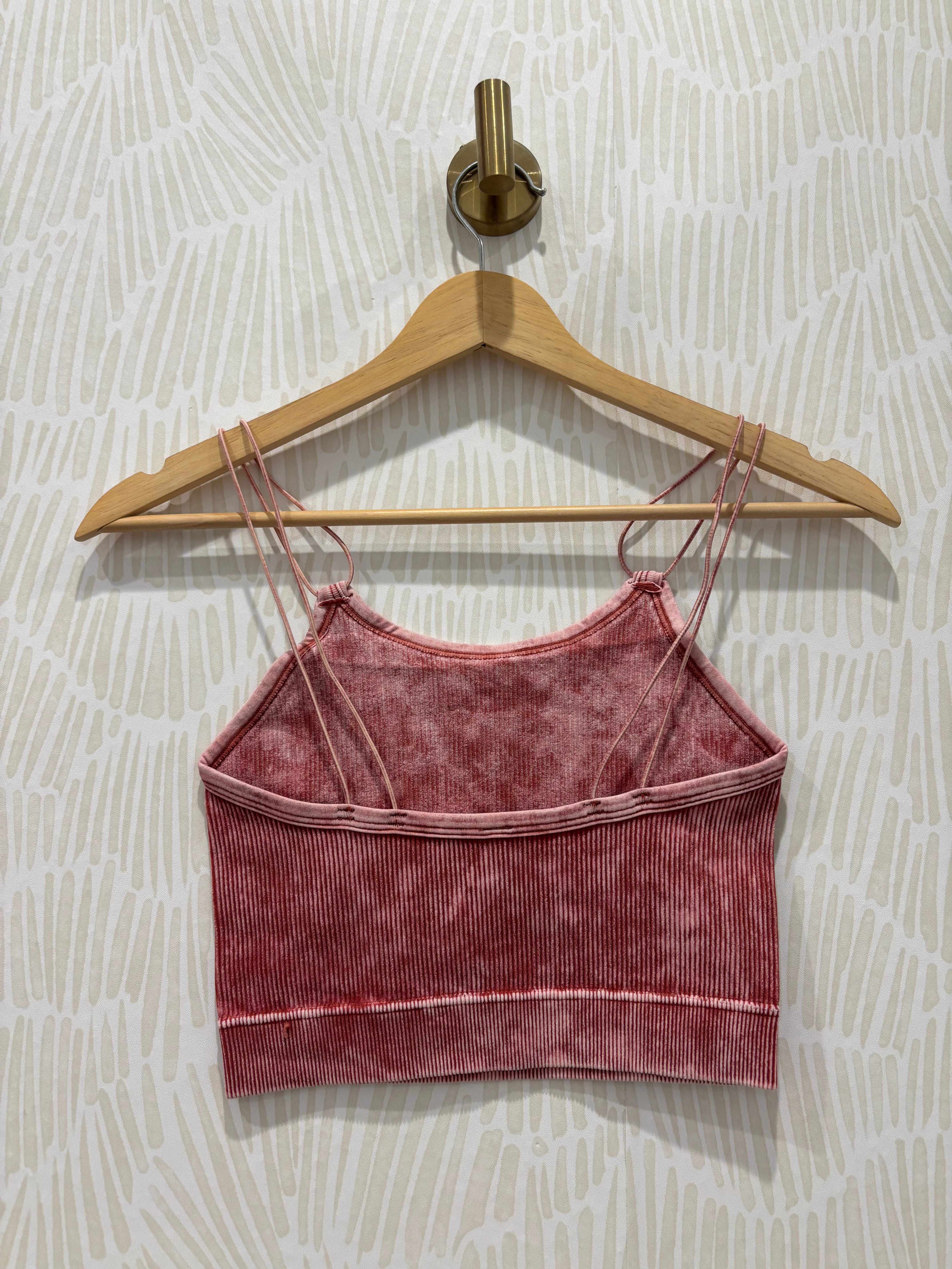 Ribbed Seamless Double Strap Brami | Rust