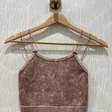 Ribbed Seamless Double Strap Brami | Deep Camel