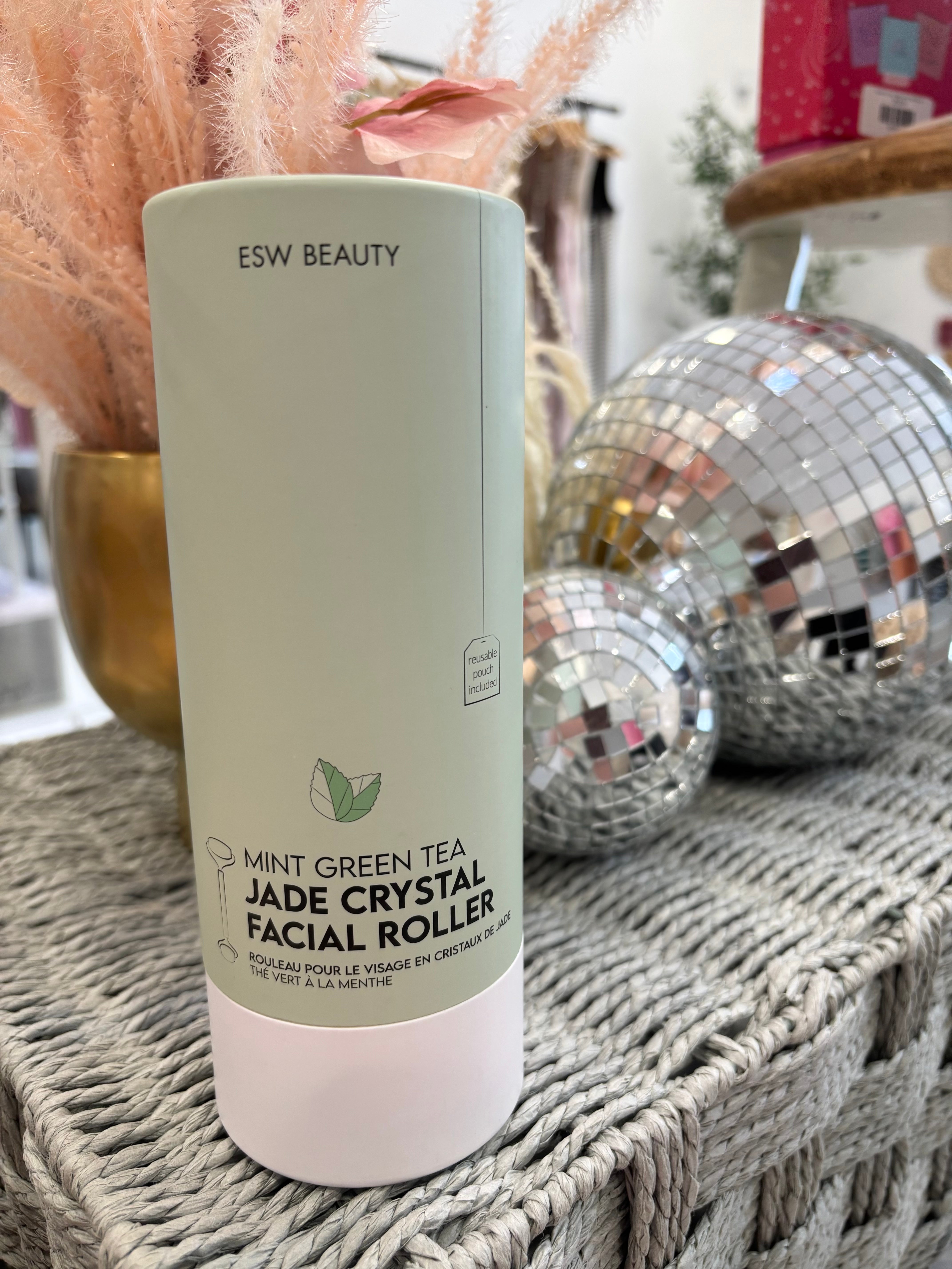 Mint Green Tea Jade Crystal Facial Roller
