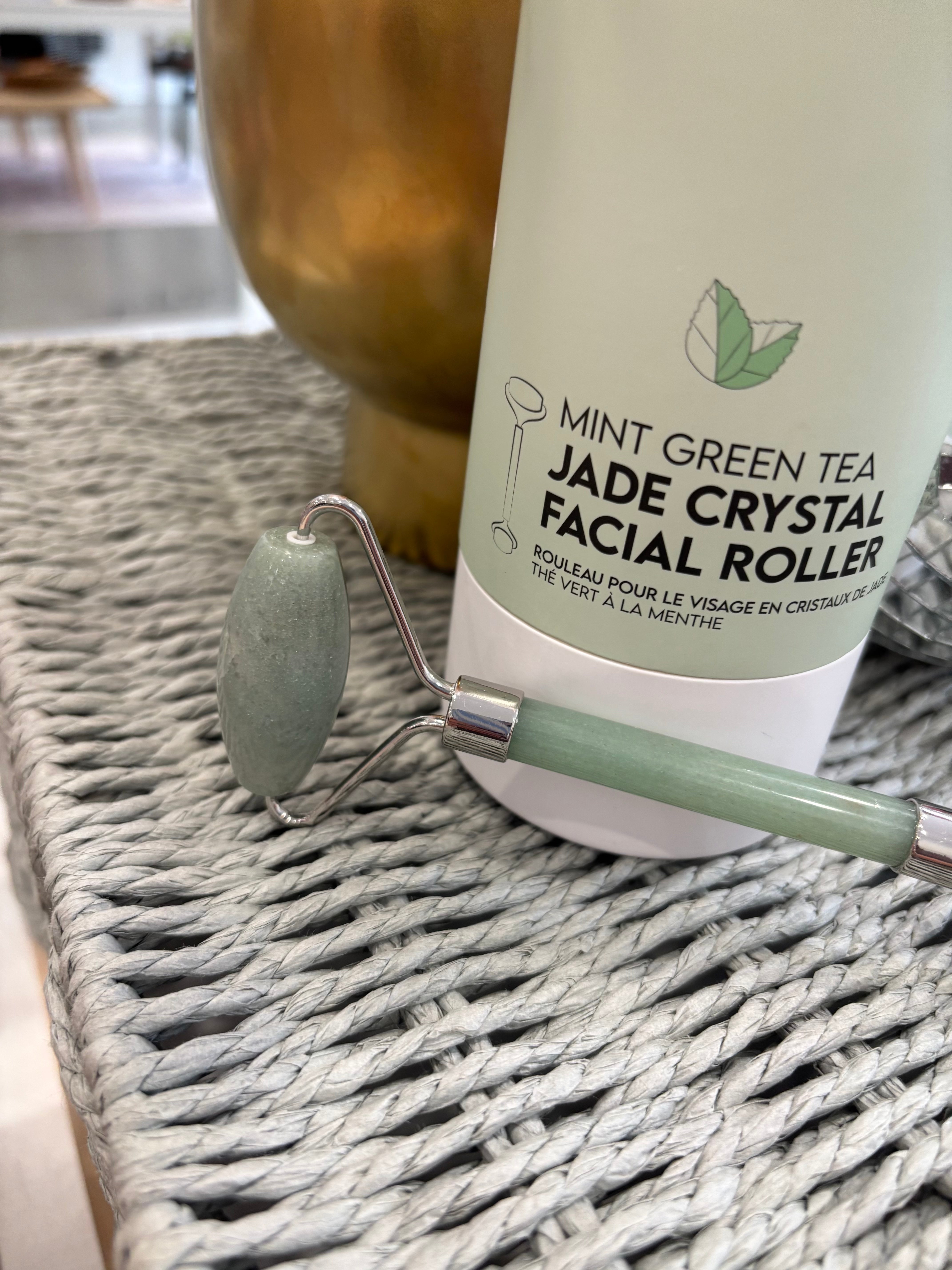 Mint Green Tea Jade Crystal Facial Roller