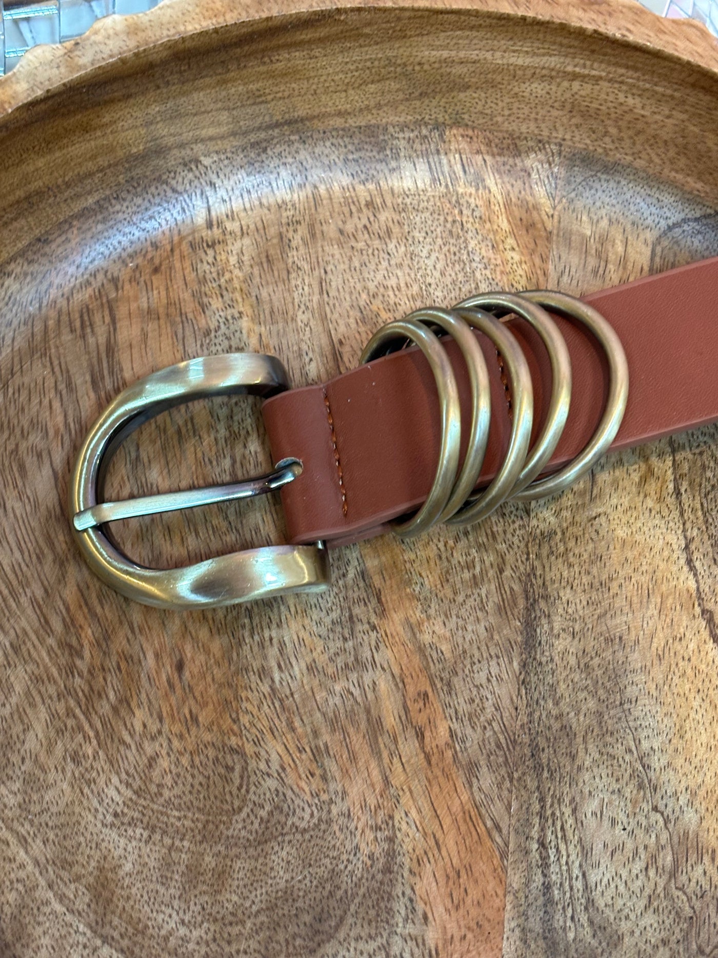 Rounded Buckle Belt // Brown