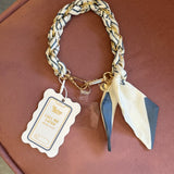 Gold Scarf Purse & Phone Chain | Blue Stripe