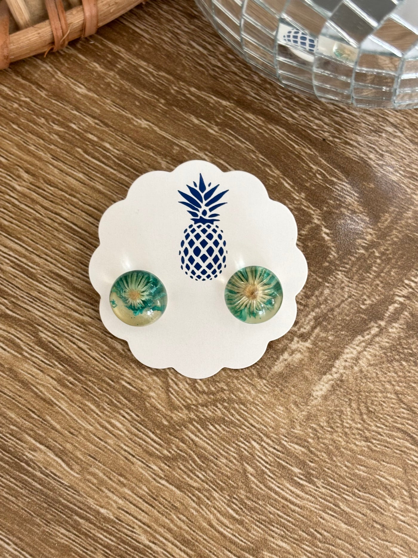 Pressed Flower Acrylic Stud Earrings