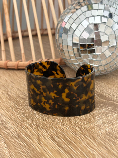 Tortoise Acrylic Cuff Bracelet 