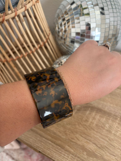 Tortoise Acrylic Cuff  Bracelet for Women