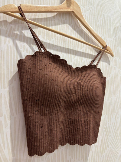 Seamless Lace Bralette | Brown