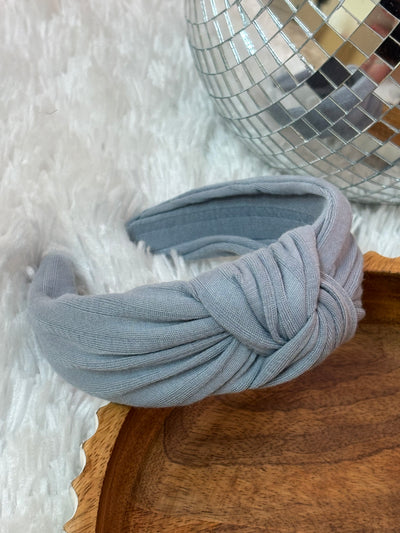 Periwinkle Blue Top Knot Headband for Adults