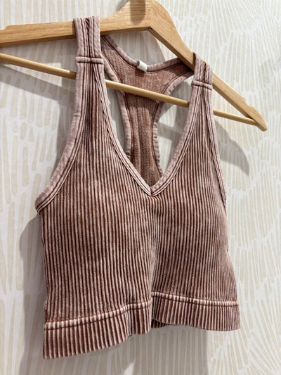 Seamless Racerback Bralette | Deep Camel
