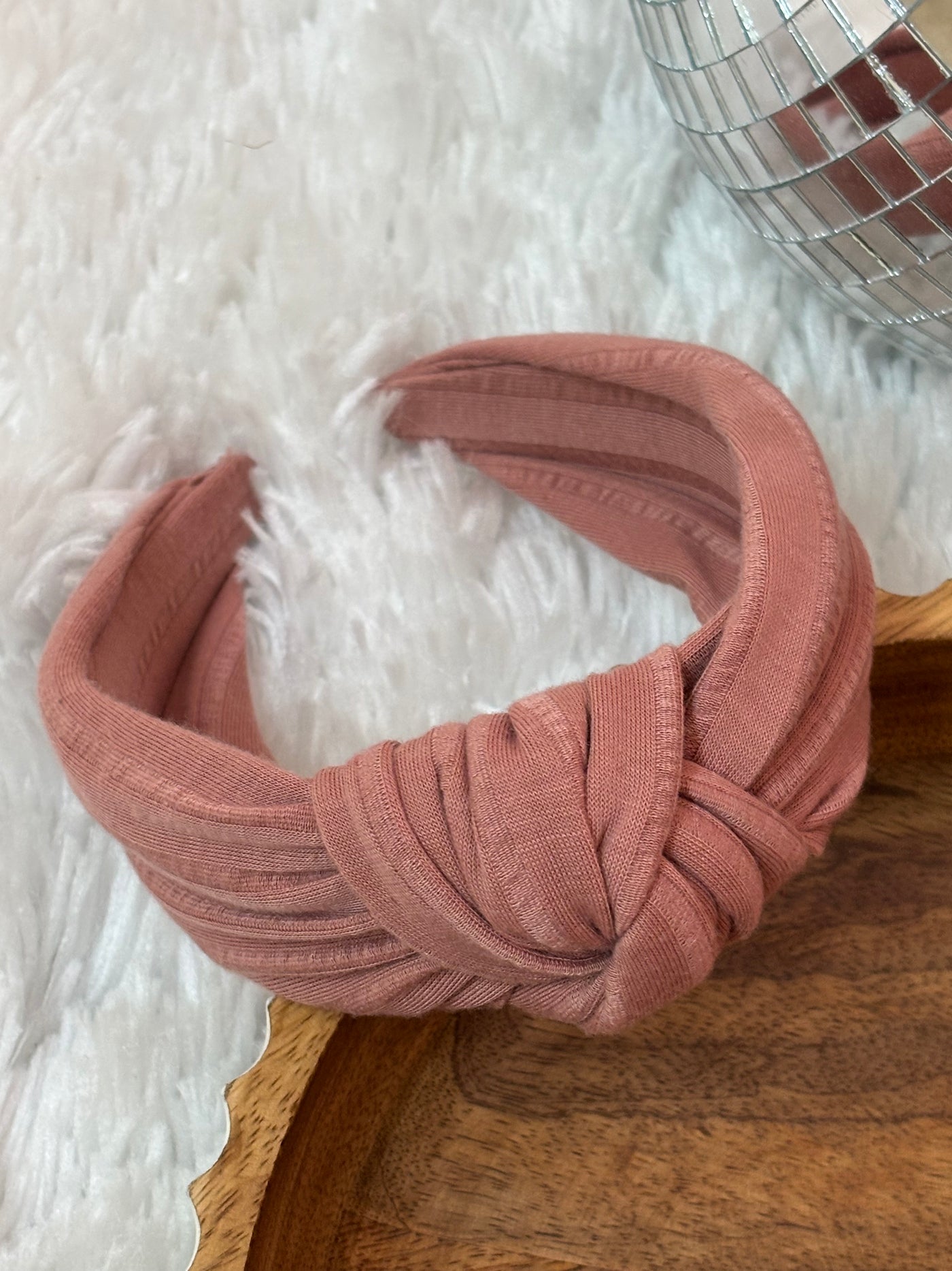 Rose Pink Top Knot Headband for women