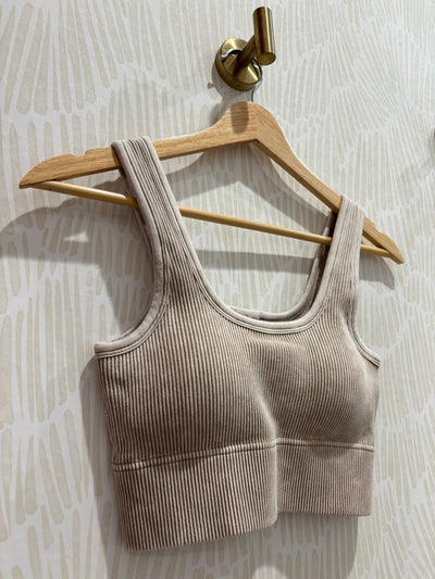 Ribbed Seamless Bralette | Ash Mocha