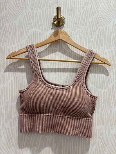 Ribbed Seamless Bralette | Deep Camel