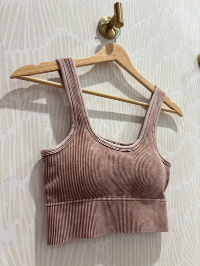 Ribbed Seamless Bralette | Deep Camel