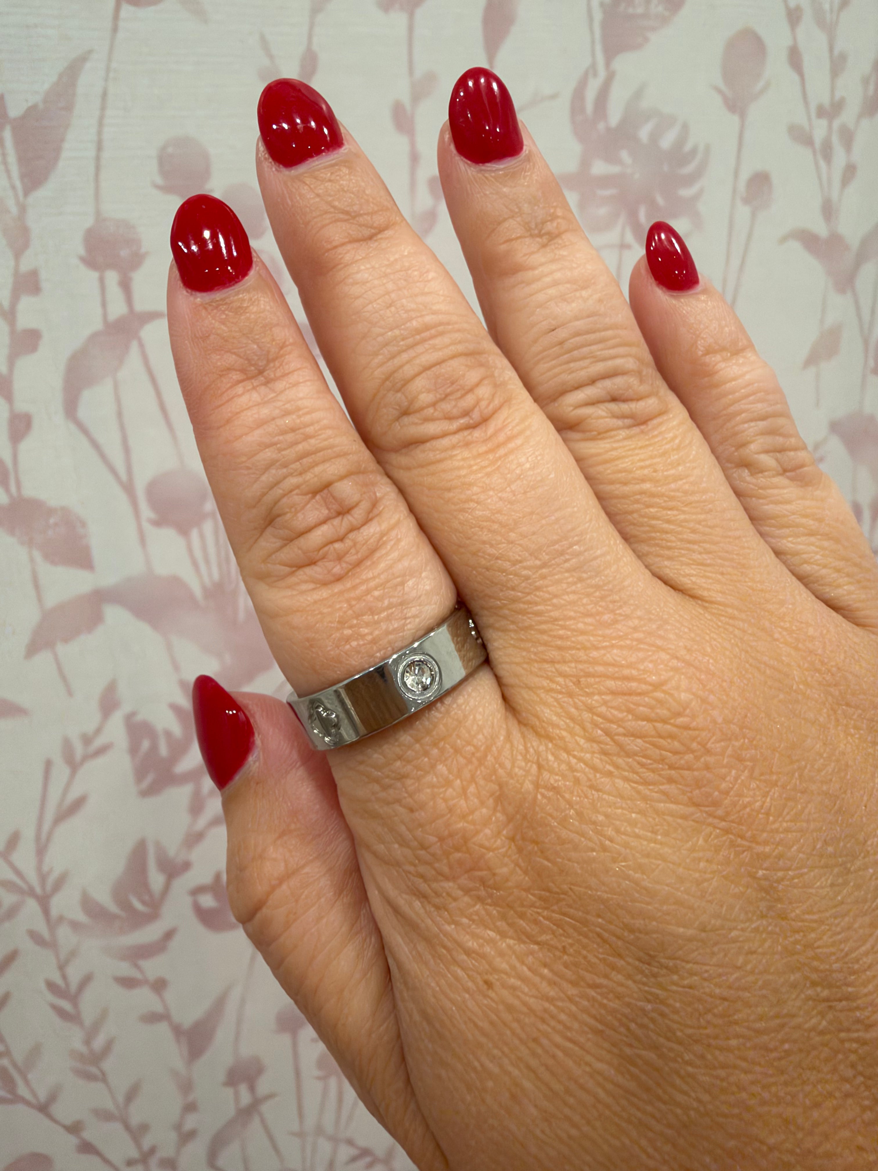 Rhinestone Clover Band | Silver