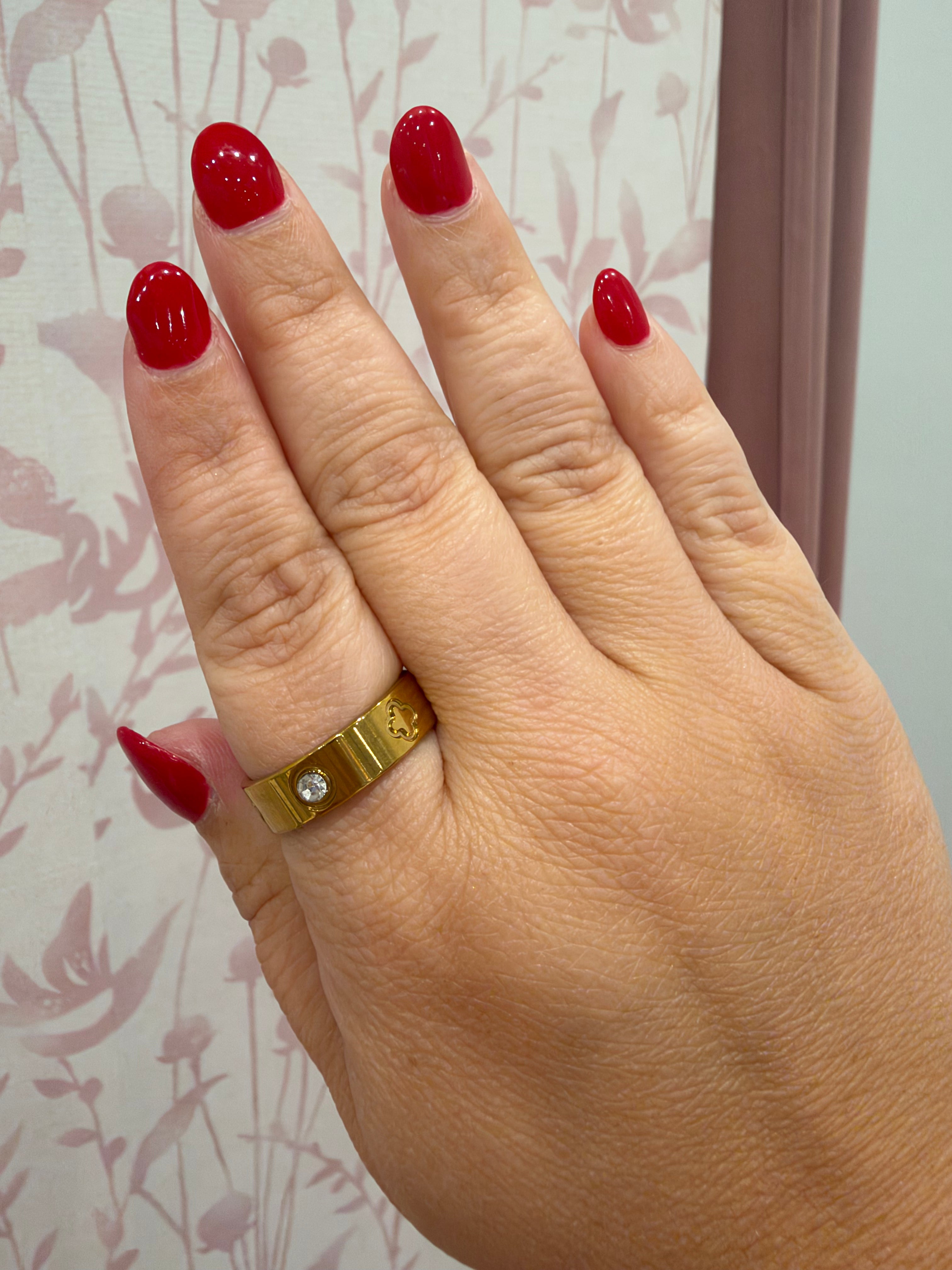 Rhinestone Clover Band | Gold