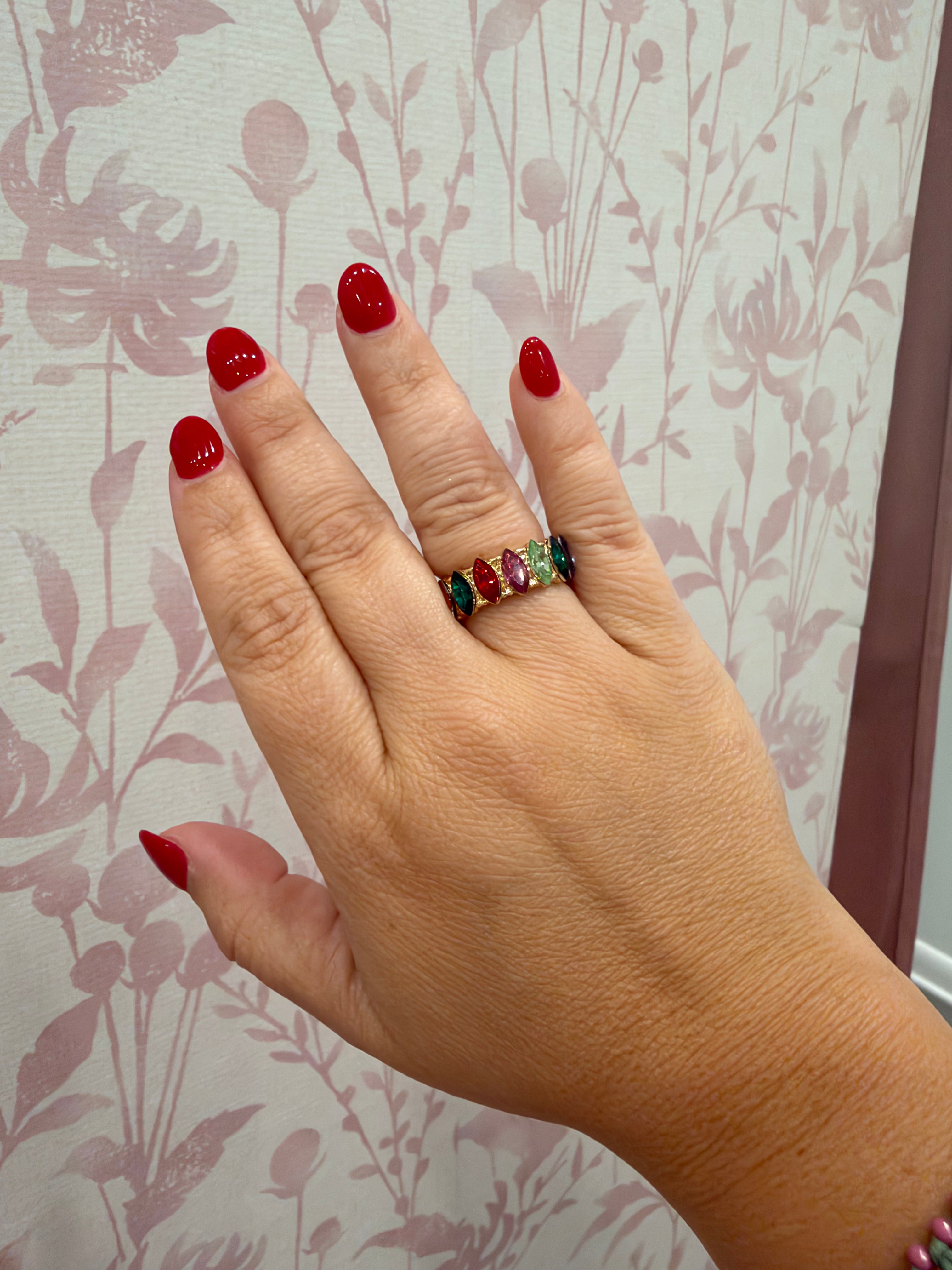 Rainbow Eternity Band Ring
