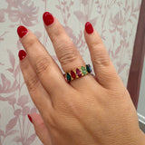 Rainbow Eternity Band Ring