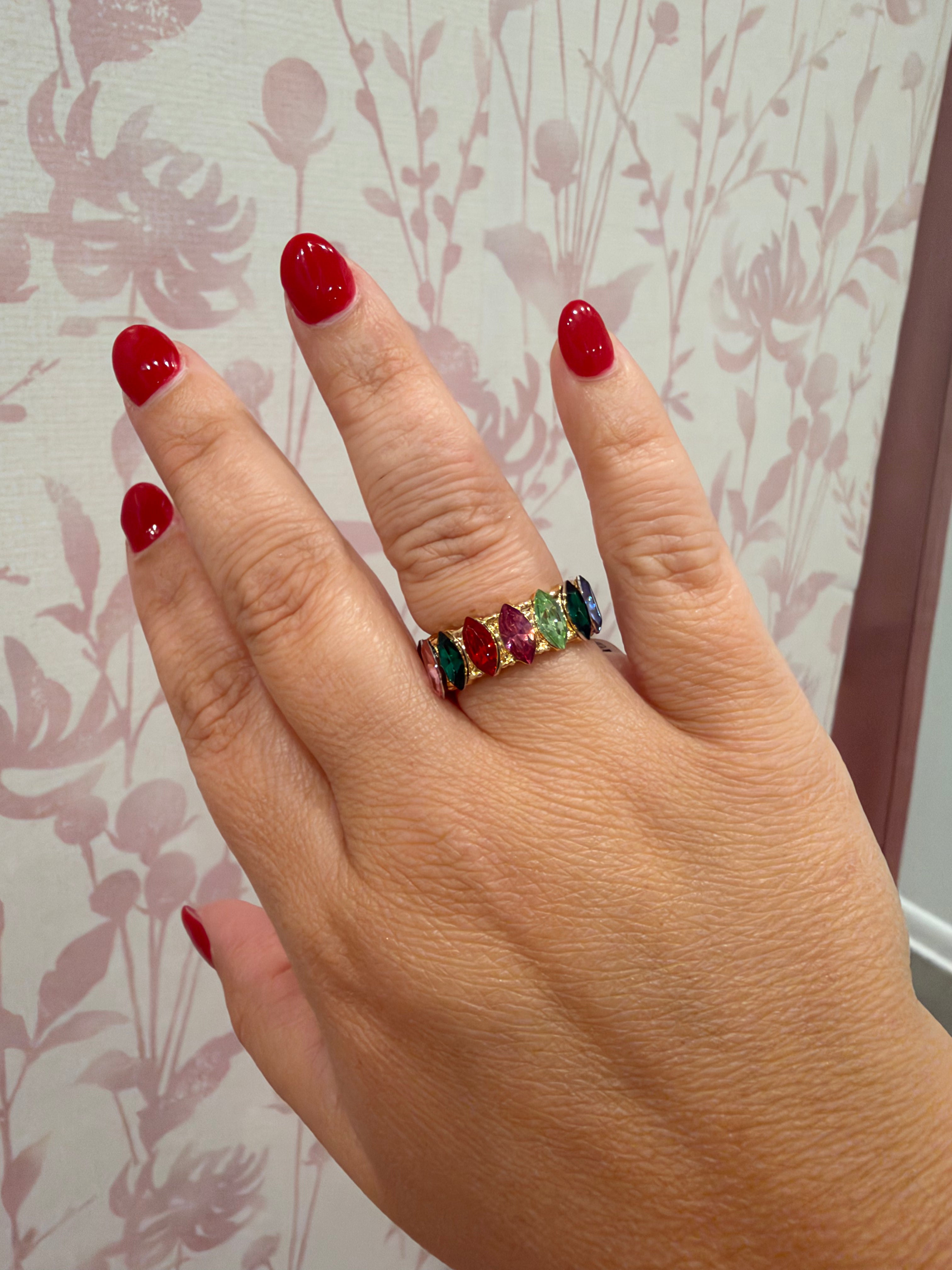 Rainbow Eternity Band Ring