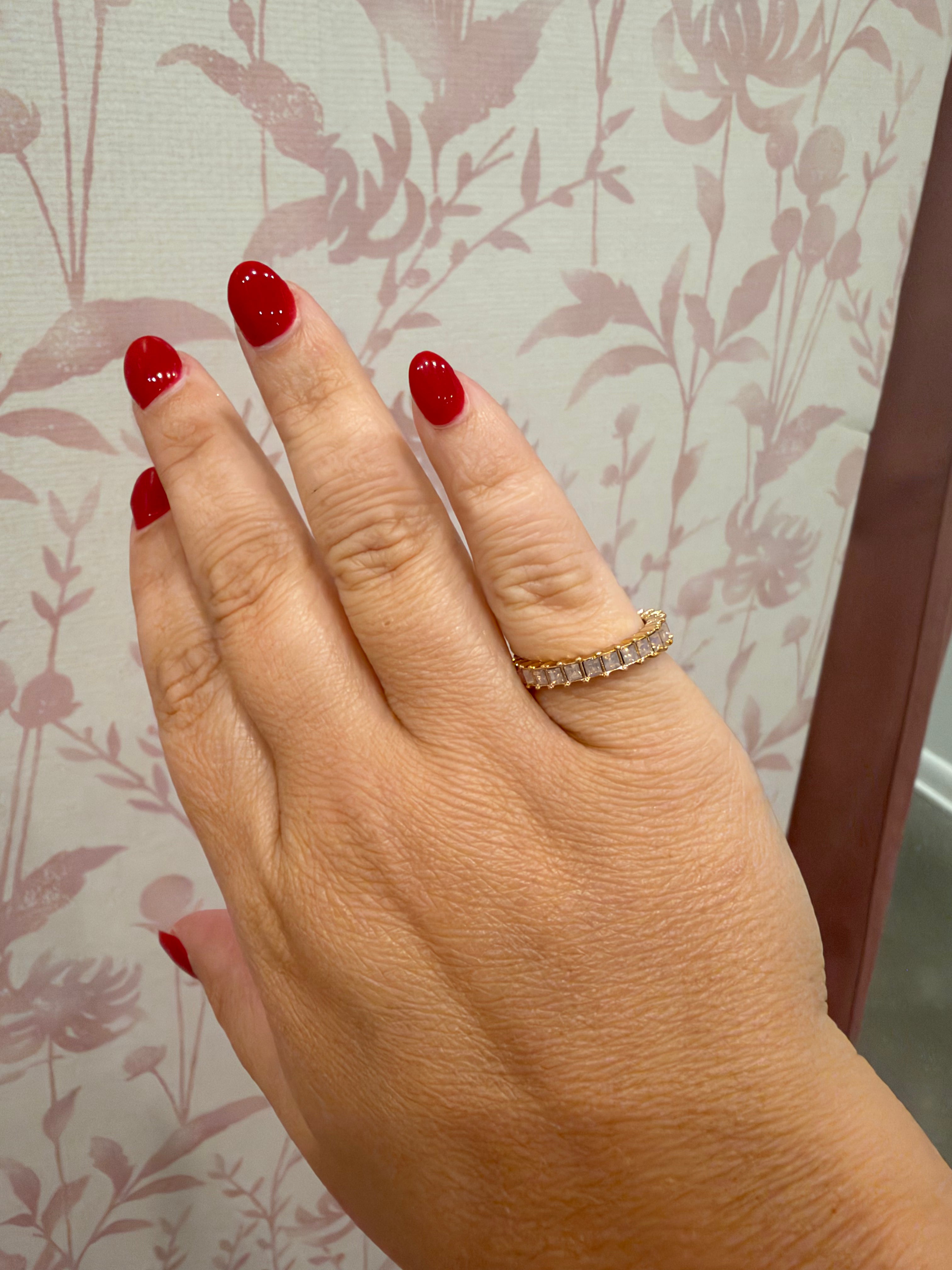 Pale Pink Baguette Ring