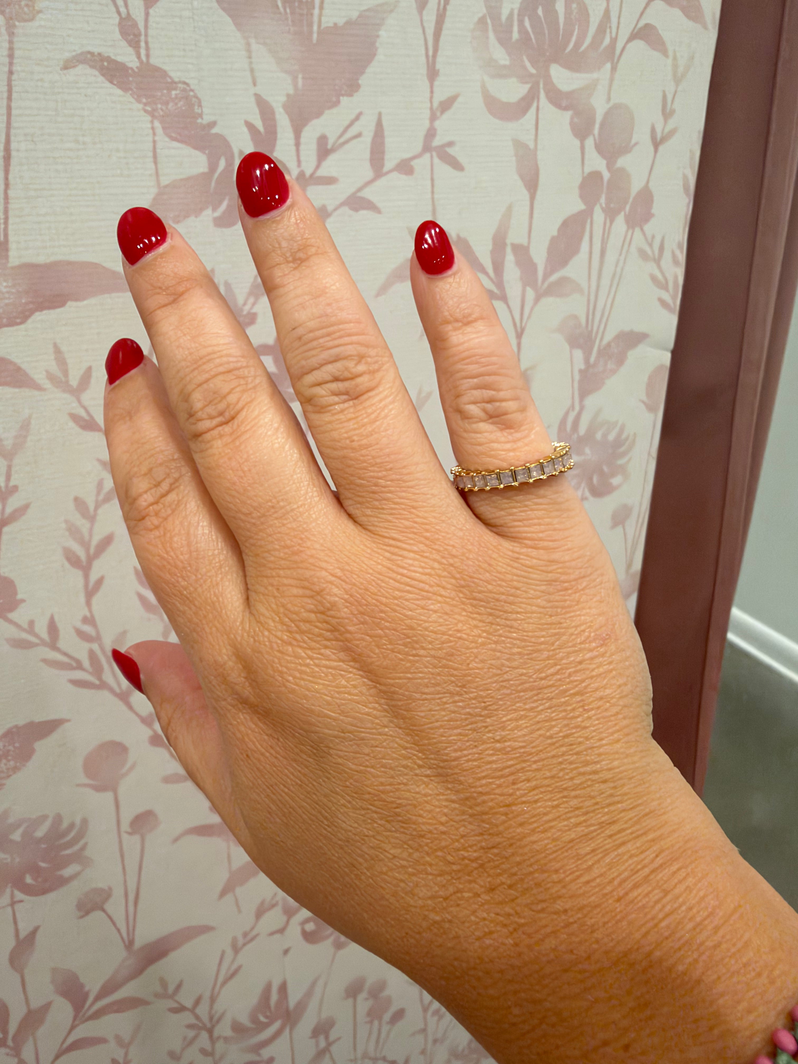Pale Pink Baguette Ring