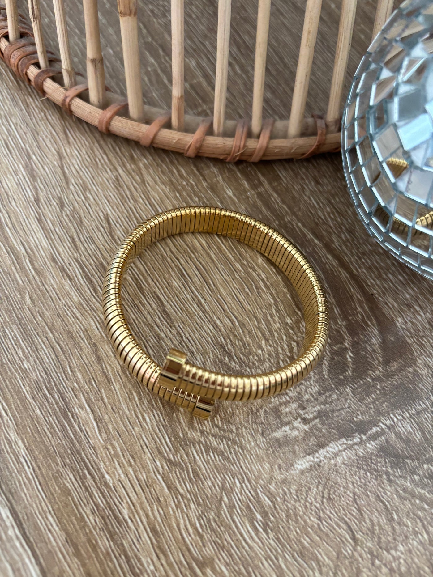 Gold Wrap Bold Bangle Bracelet