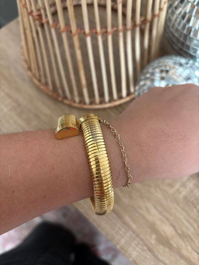 Gold Wrap Bold Bangle Stackable