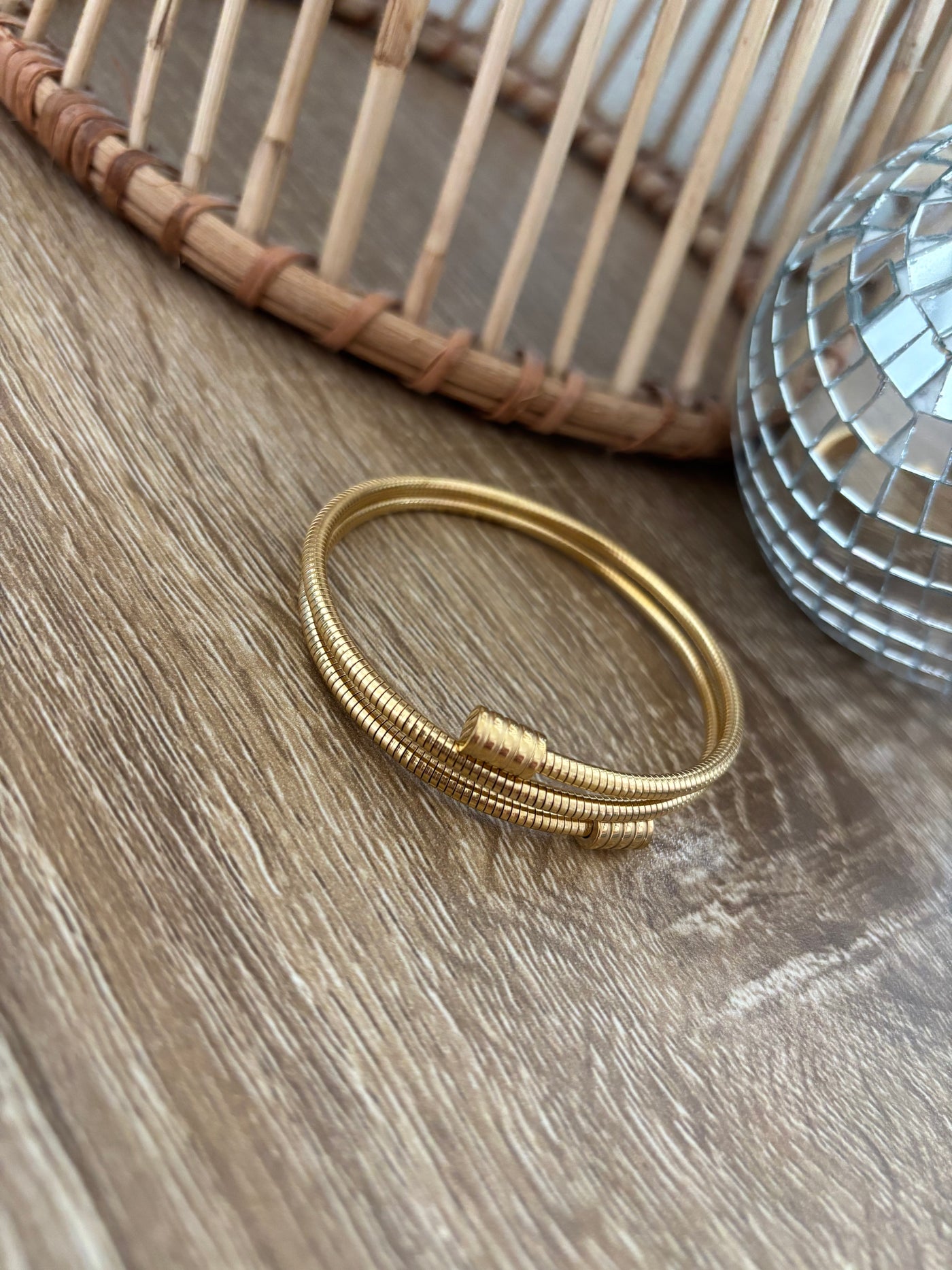 Round Snake Gold Chain Bracelet for Women